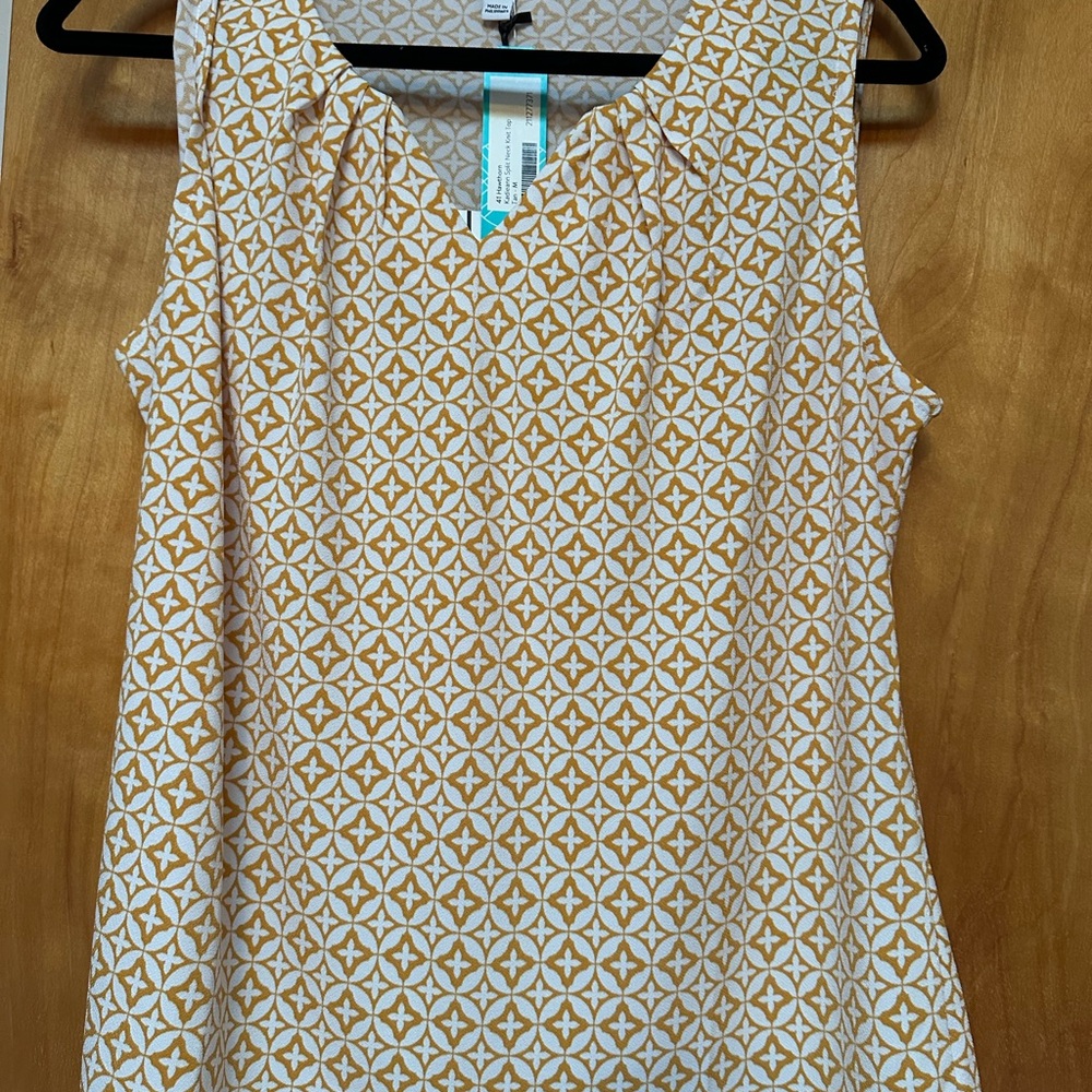 41 Hawthorn Sleeveless Geometric Tank in Mustard and White